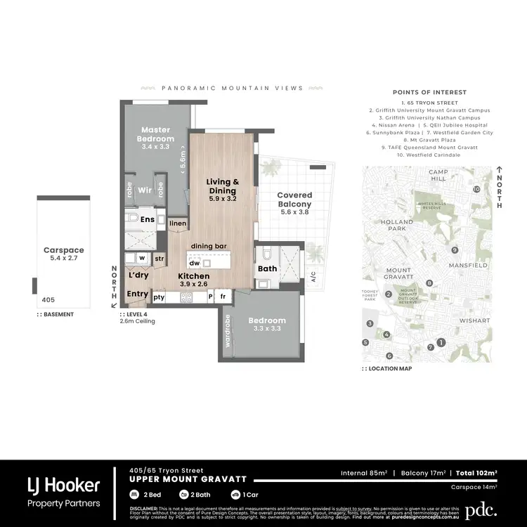 Floorplan of Homely apartment listing, 405/65 Tryon Street, Upper Mount Gravatt QLD 4122