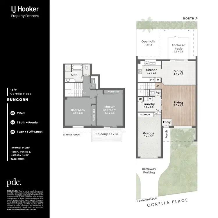 Floorplan of Homely townhouse listing, 14/2 Corella Place, Runcorn QLD 4113