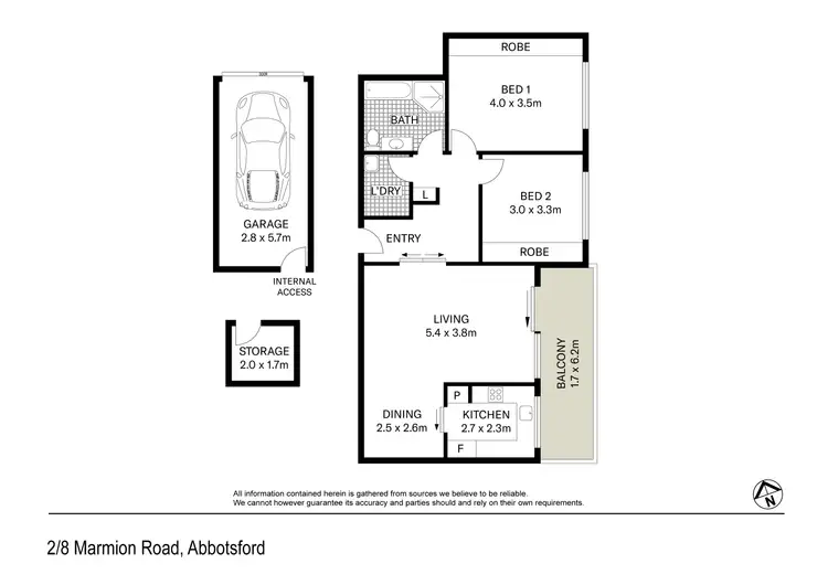 Floorplan of Homely unit listing, 2/8 Marmion Road, Abbotsford NSW 2046