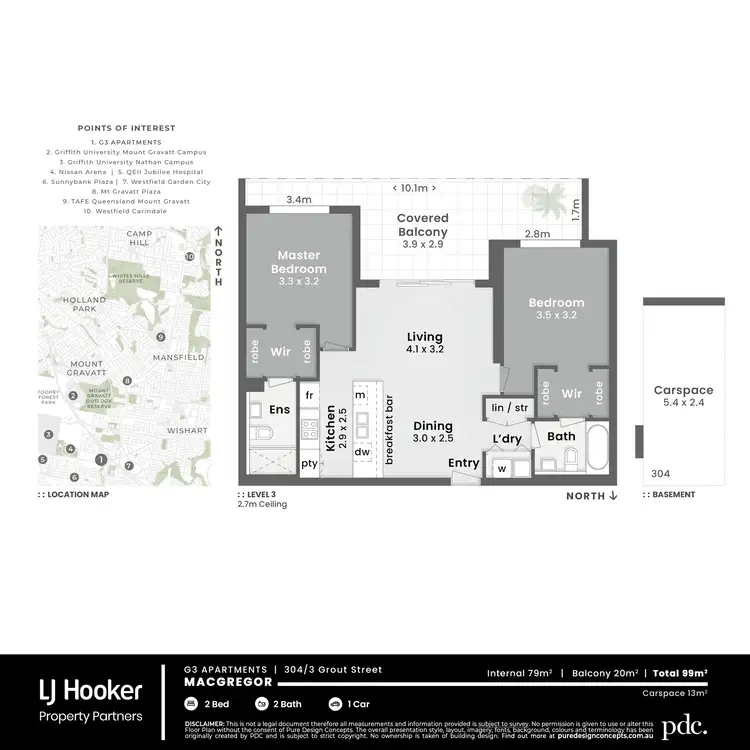 Floorplan of Homely apartment listing, 304/3 Grout Street, Macgregor QLD 4109