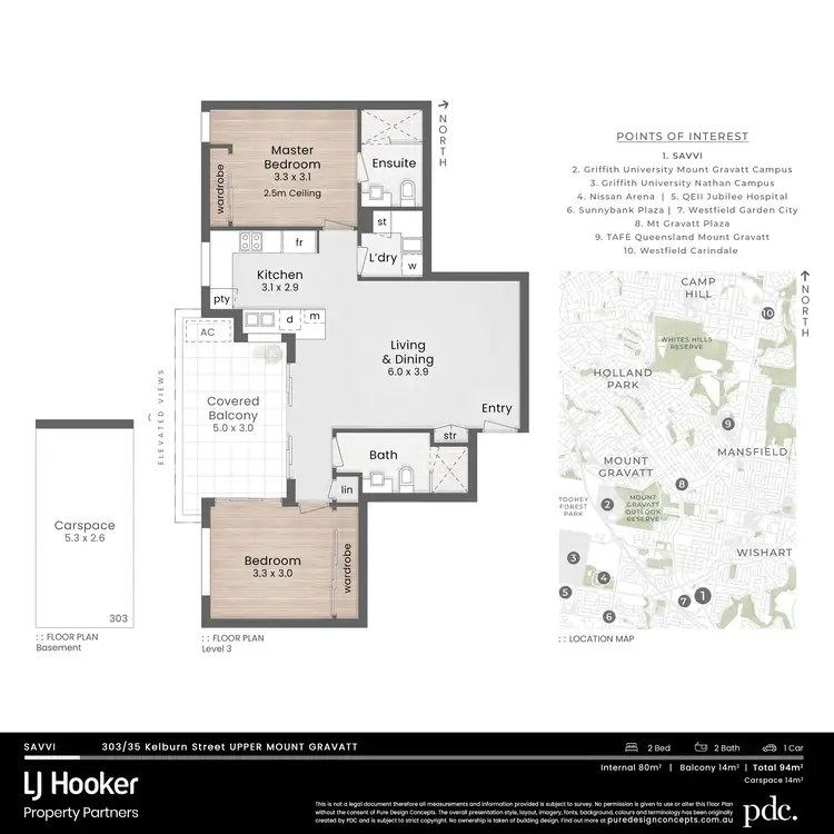 Floorplan of Homely apartment listing, 303/35 Kelburn Street, Upper Mount Gravatt QLD 4122