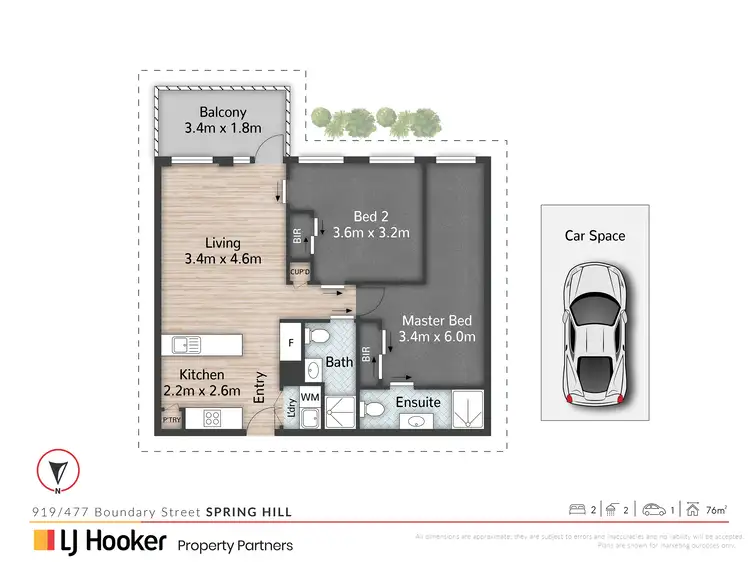 Floorplan of Homely apartment listing, 919/477 Boundary Street, Spring Hill QLD 4000