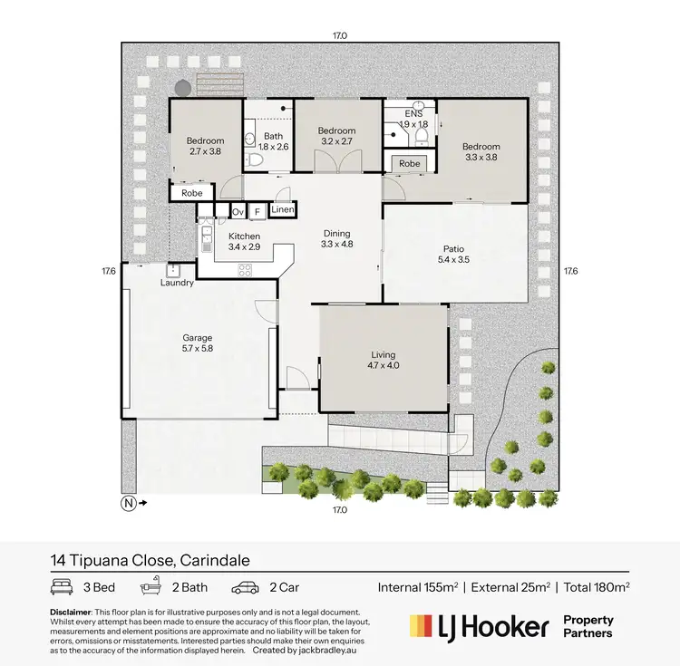 Floorplan of Homely house listing, 14 Tipuana Close, Carindale QLD 4152