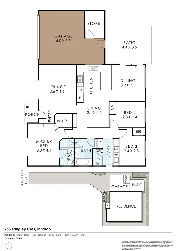 Floorplan of Homely semi-detached listing, 25b Langley Crescent, Innaloo WA 6018