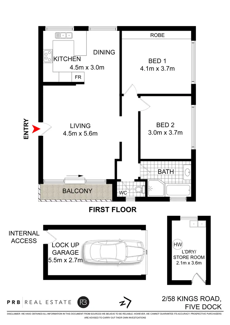 Floorplan of Homely unit listing, 2/58 Kings Road, Five Dock NSW 2046