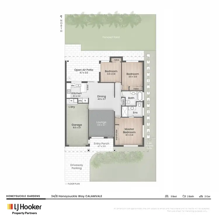 Floorplan of Homely townhouse listing, 34/8 Honeysuckle Way, Calamvale QLD 4116