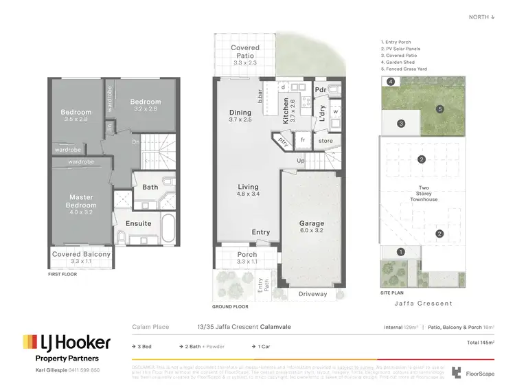 Floorplan of Homely townhouse listing, 13/35 Jaffa Crescent, Calamvale QLD 4116