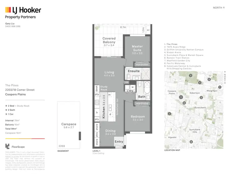 Floorplan of Homely apartment listing, 2203/18 Comer Street, Coopers Plains QLD 4108