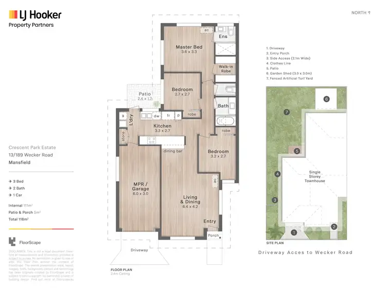 Floorplan of Homely townhouse listing, 13/189 Wecker Road, Mansfield QLD 4122