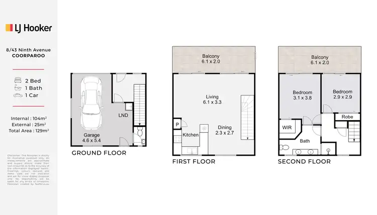 Floorplan of Homely townhouse listing, 8/43 Ninth Avenue, Coorparoo QLD 4151