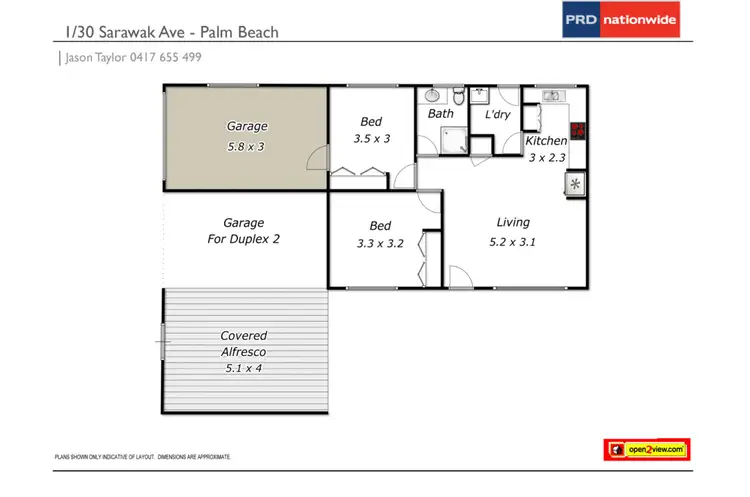 Floorplan of Homely semi-detached listing, 1/30 Sarawak Avenue, Palm Beach QLD 4221