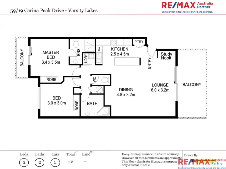 Floorplan of Homely unit listing, Unit 59/19 Carina Peak Drive, Varsity Lakes QLD 4227