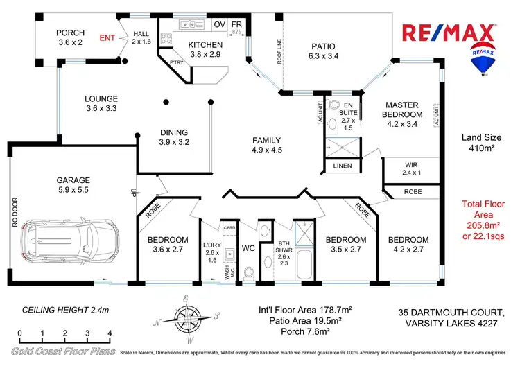 Floorplan of Homely house listing, 35 Dartmouth Ct, Varsity Lakes QLD 4227