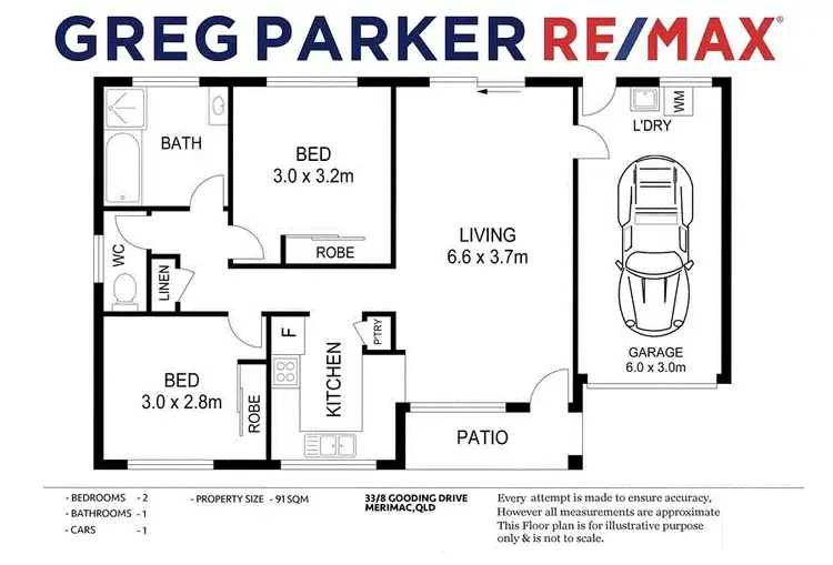 Floorplan of Homely townhouse listing, 33/8 Gooding Drive, Merrimac QLD 4226