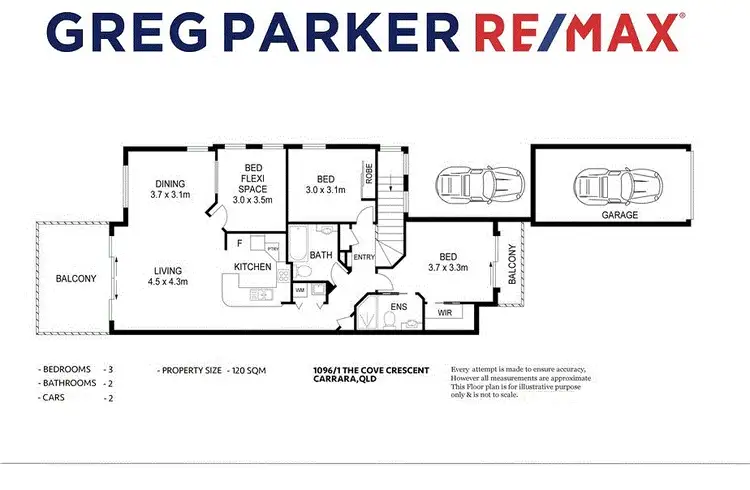 Floorplan of Homely townhouse listing, 1096/1 The Cove Crescent, Carrara QLD 4211