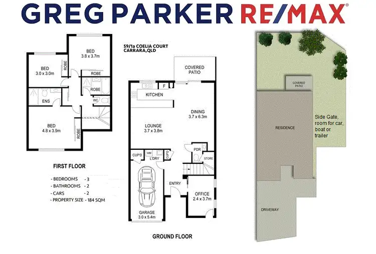 Floorplan of Homely townhouse listing, 59/1 Coelia Court, Carrara QLD 4211