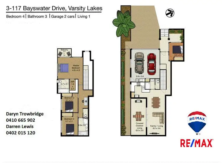 Floorplan of Homely townhouse listing, 3/117 Bayswater Avenue, Varsity Lakes QLD 4227