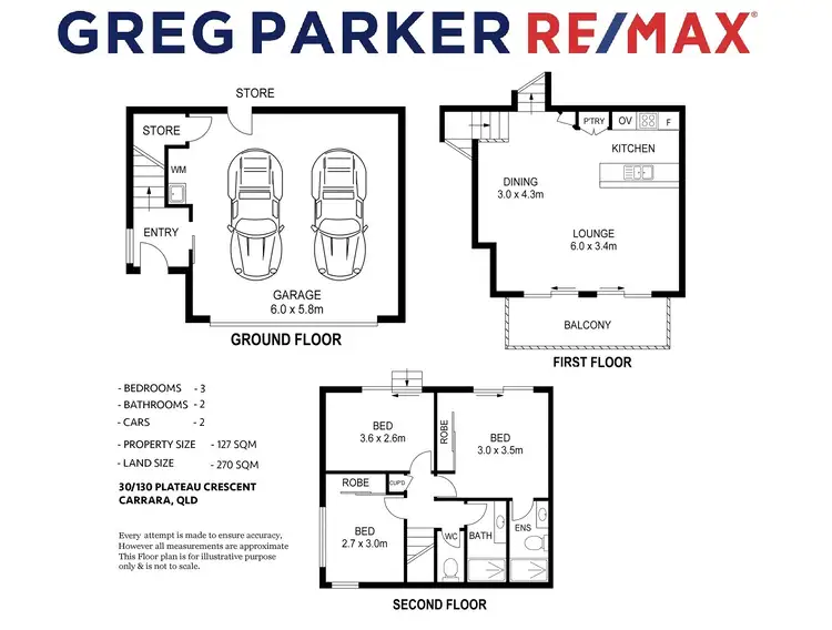 Floorplan of Homely townhouse listing, 30/130 Plateau Crescent, Carrara QLD 4211