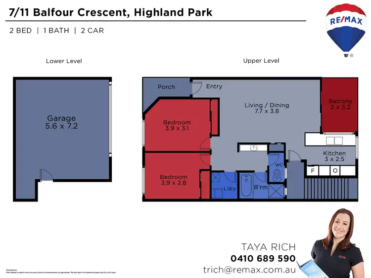 Floorplan of Homely townhouse listing, 7/11 Balfour Crescent, Highland Park QLD 4211