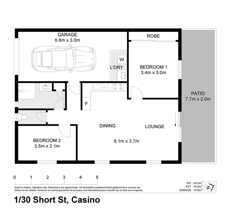 Floorplan of Homely unit listing, Unit/1/30 Short Street, Casino NSW 2470
