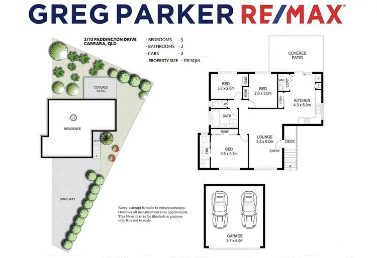 Floorplan of Homely semi-detached listing, 2/72 Paddington Drive, Carrara QLD 4211