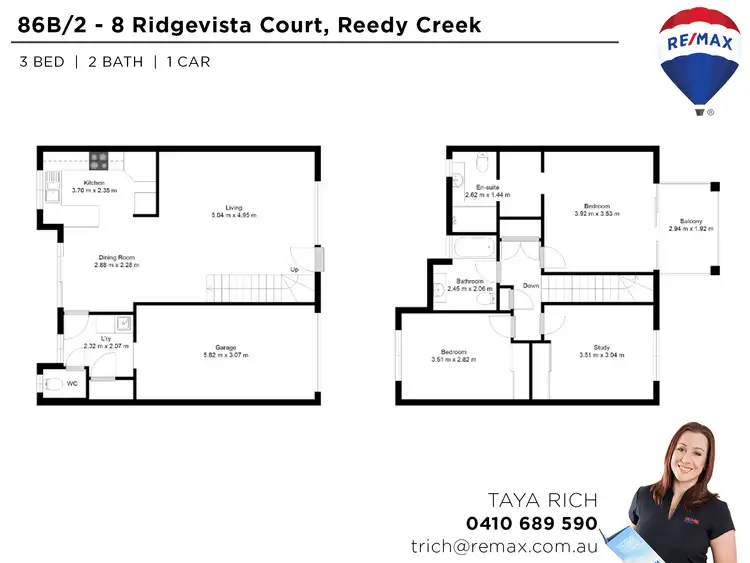 Floorplan of Homely townhouse listing, 86B-2-8 Ridgevista Court, Reedy Creek QLD 4227