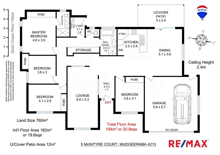 Floorplan of Homely house listing, 5 McIntyre Ct, Mudgeeraba QLD 4213