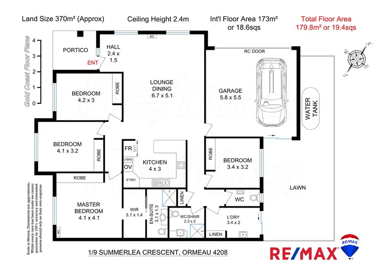 Floorplan of Homely semi-detached listing, 1/9 Summerlea Crescent, Ormeau QLD 4208
