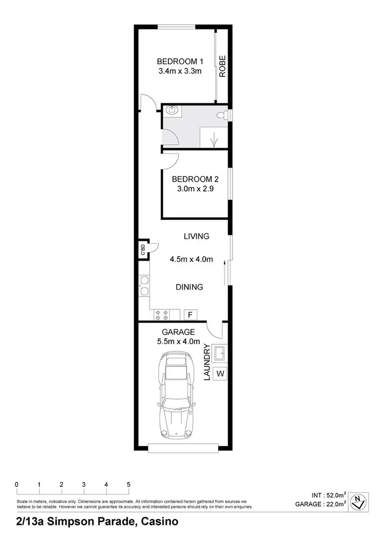 Floorplan of Homely semi-detached listing, 13 Simpson Parade, Casino NSW 2470