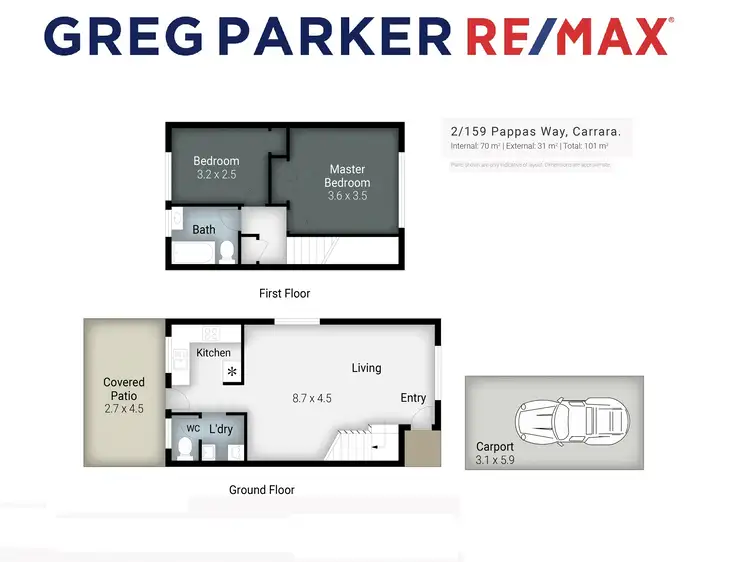 Floorplan of Homely townhouse listing, 2/159 Pappas Way, Carrara QLD 4211