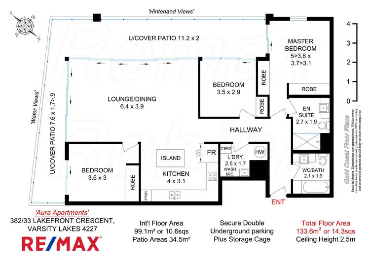 Floorplan of Homely apartment listing, 382/33 Lakefront Cr., Varsity Lakes QLD 4227