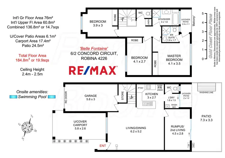 Floorplan of Homely townhouse listing, 6/2 Concord Circuit, Robina QLD 4226