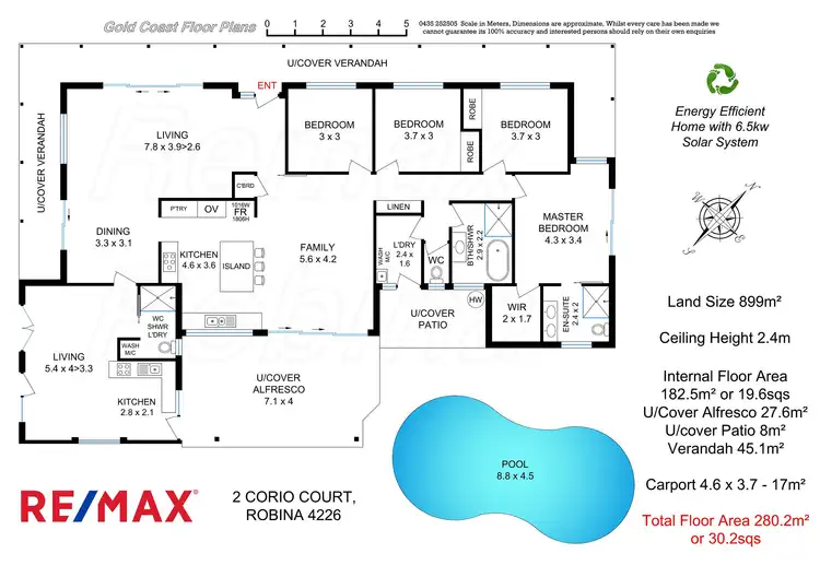 Floorplan of Homely house listing, 2 Corio Crt, Robina QLD 4226