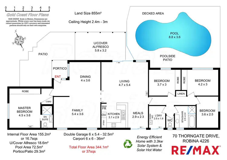 Floorplan of Homely house listing, 70 Thorngate Dve, Robina QLD 4226