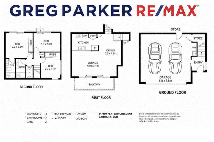 Floorplan of Homely townhouse listing, 34/130 Plateau Crescent, Carrara QLD 4211