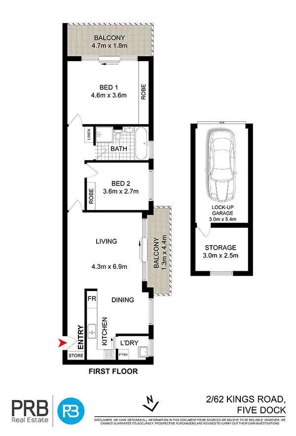 Floorplan of Homely unit listing, 2/62 Kings Road, Five Dock NSW 2046