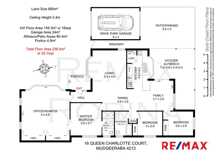 Floorplan of Homely house listing, 16 Queen Charlotte Crt, Mudgeeraba QLD 4213