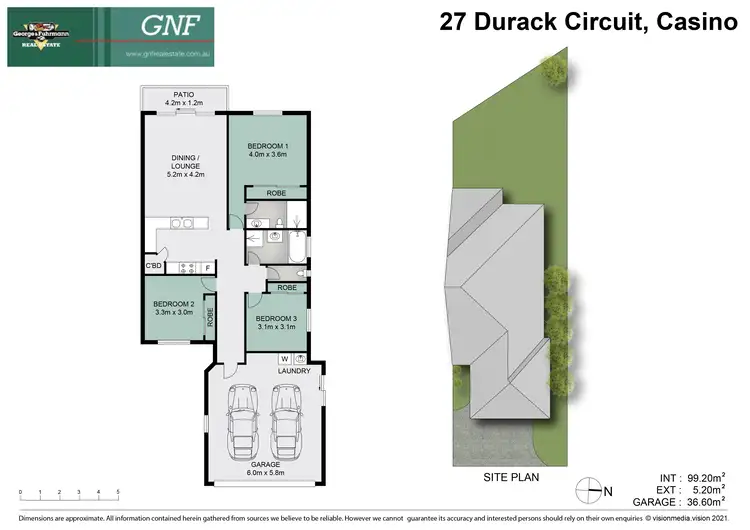 Floorplan of Homely semi-detached listing, 2/27 Durack Circuit, Casino NSW 2470