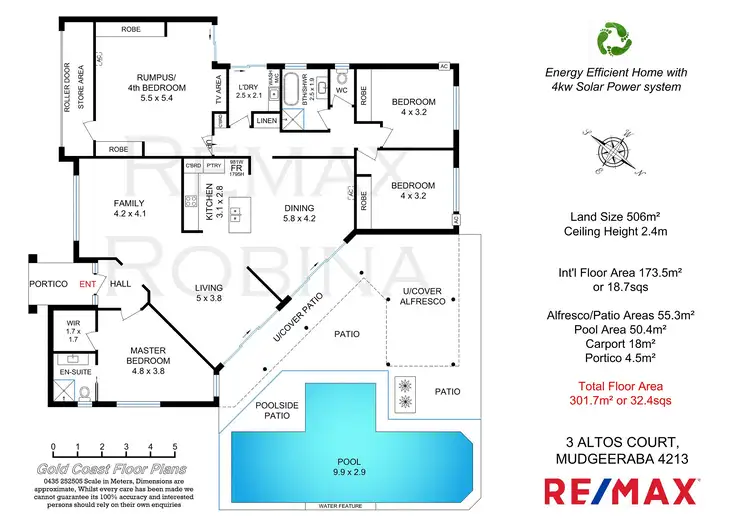 Floorplan of Homely house listing, 3 Altos Court, Mudgeeraba QLD 4213