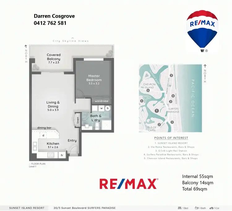 Floorplan of Homely apartment listing, 20/3 Sunset Boulevard, Surfers Paradise QLD 4217