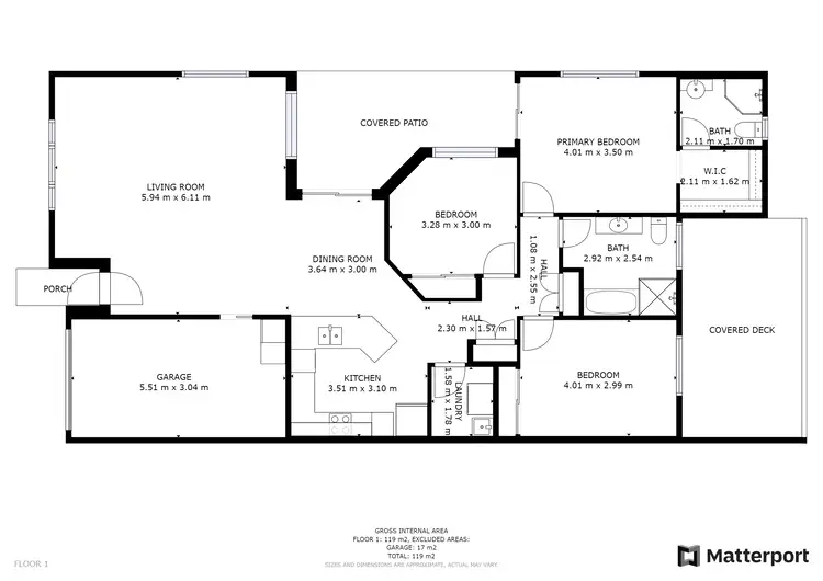 Floorplan of Homely semi-detached listing, 1/47 Ancona Street, Carrara QLD 4211