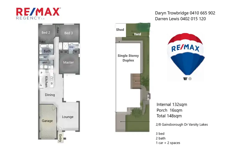 Floorplan of Homely semi-detached listing, 2/8 Gainsborough Drive, Varsity Lakes QLD 4227