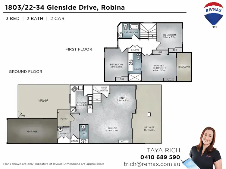 Floorplan of Homely townhouse listing, 1803/22-34 Glenside Drive, Robina QLD 4226
