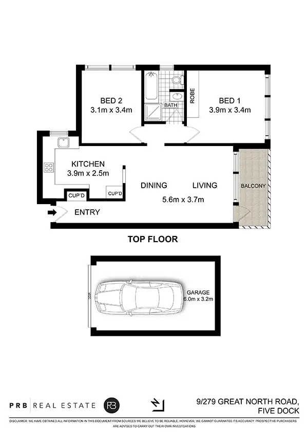 Floorplan of Homely unit listing, 9/279 Great North Road, Five Dock NSW 2046
