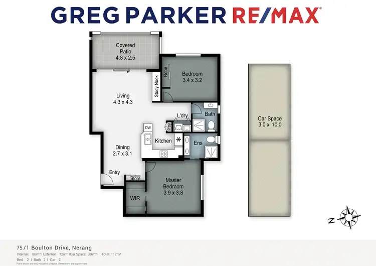 Floorplan of Homely unit listing, 75/1 Boulton Drive, Nerang QLD 4211