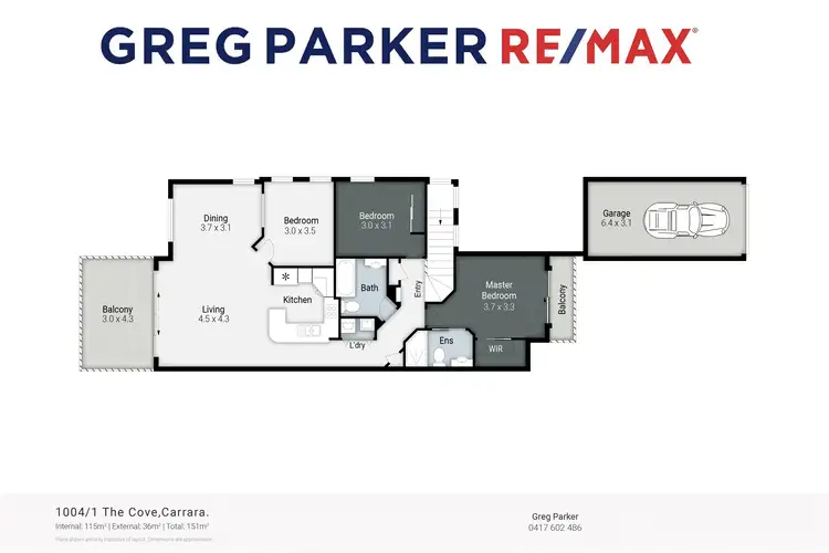 Floorplan of Homely unit listing, 1004/1 The Cove Crescent, Carrara QLD 4211