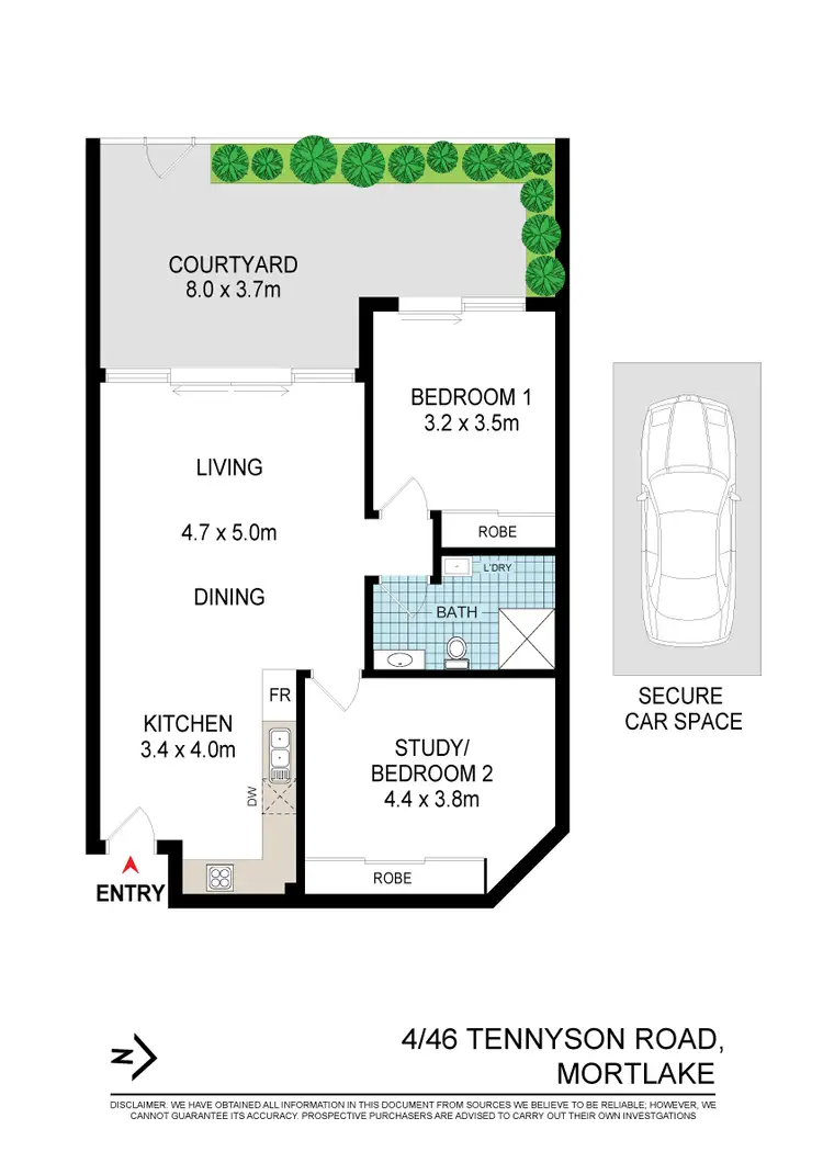 Floorplan of Homely unit listing, 4/46 Tennyson Road, Mortlake NSW 2137