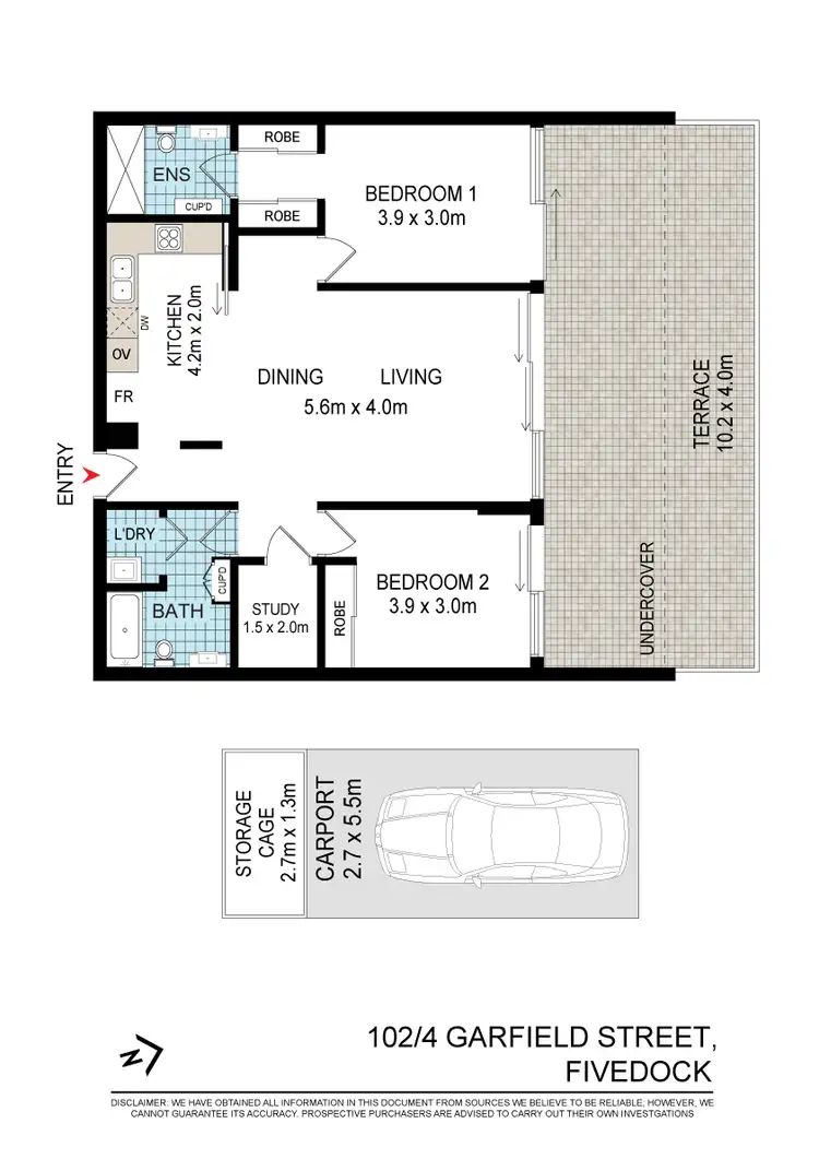 Floorplan of Homely unit listing, 102/4 Garfield Street, Five Dock NSW 2046