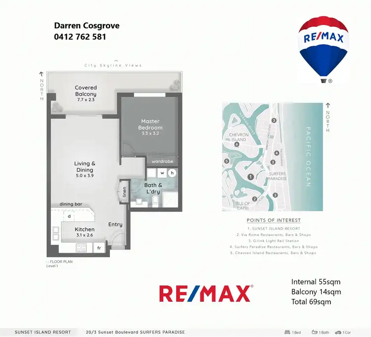 Floorplan of Homely apartment listing, 20/3 Sunset Boulevard, Surfers Paradise QLD 4217