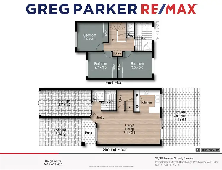 Floorplan of Homely townhouse listing, 26/28 Ancona Street, Carrara QLD 4211